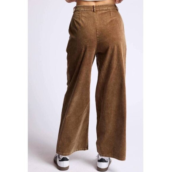 NEW SAGE THE LABEL kahlo washed cord pant in brown Size SMALL NWT - Picture 2 of 10